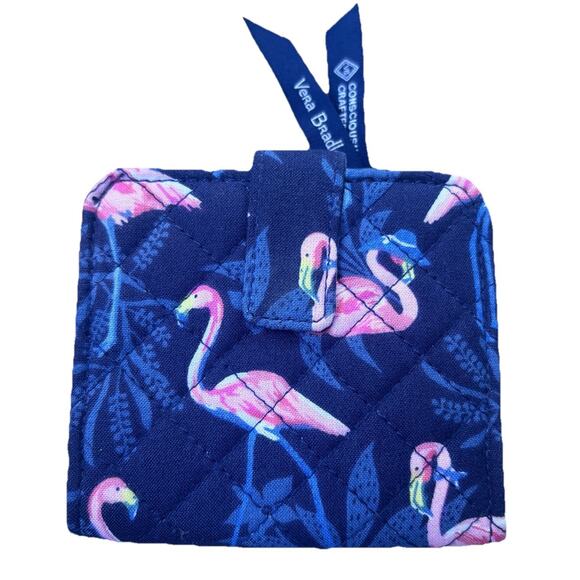 Vera Bradley Handbags - NWOT Vera Bradley RFID Flamingo Party Pink Navy Blue 2-fold Wallet